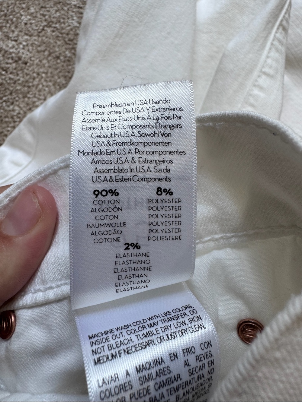MOTHER The Rascal Ankle Snippet Stayin’ Alive White Jeans Size 25 Frayed Hem - Picture 10 of 15